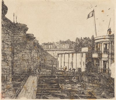 Zakład zimnej łaźni Chevrier, czasami nazywany „łaźnią szkolną”) autorstwa Charles Meryon