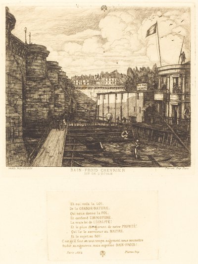 Zakład zimnej łaźni Chevrier, czasami nazywany „łaźnią szkolną”) autorstwa Charles Meryon