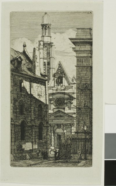 Kościół St. Etienne du Mont, Paryż autorstwa Charles Meryon