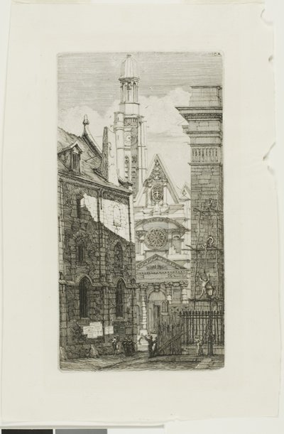Kościół St. Etienne du Mont, Paryż autorstwa Charles Meryon