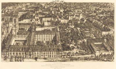 College Henri IV, Paryż lub Lycée Napoléon (Henry IV College lub Napoleon School) autorstwa Charles Meryon