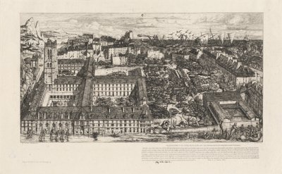 Collège Henri IV, Paryż lub Lycée Napoléon (Henry IV College lub Napoleon School, Paryż) autorstwa Charles Meryon