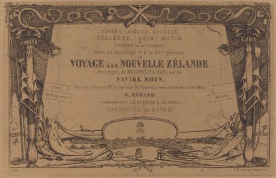 Okładka zestawu akwafort pt. „Podróż do Nowej Zelandii” autorstwa Charles Meryon