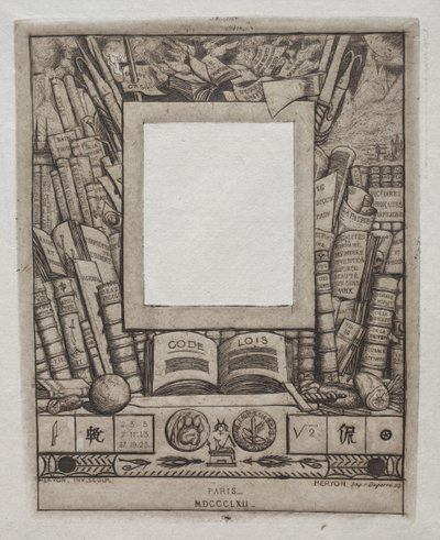 Projekt ramy do portretu Armanda Guérauda, 1862. autorstwa Charles Meryon