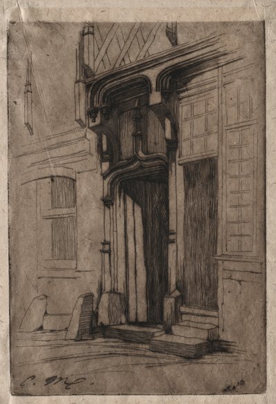Wejście do starożytnego klasztoru przy Rue Mirabeau, Bourges autorstwa Charles Meryon