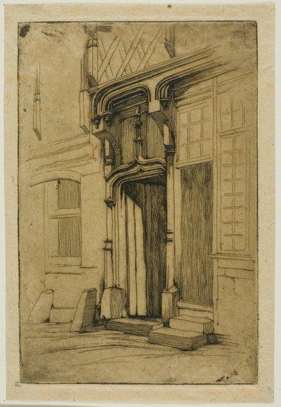 Wejście do starożytnego klasztoru, przy rue Mirabeau, Bourges autorstwa Charles Meryon