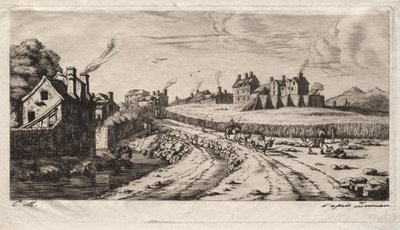 Wejście do Faubourg, Saint-Marceau, Paryż autorstwa Charles Meryon