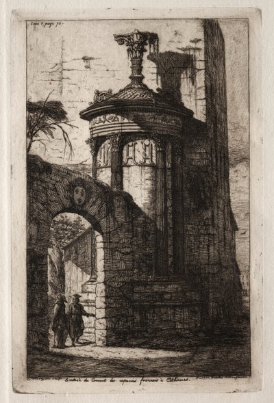 Wejście do francuskiego klasztoru kapucynów w Atenach, 1854. autorstwa Charles Meryon