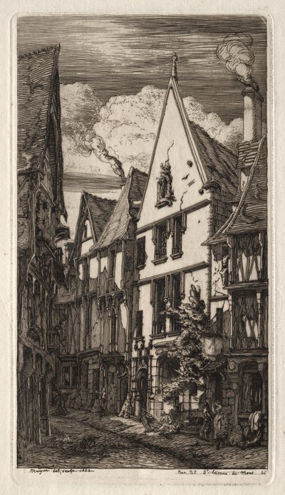 Akwaforty Paryża: w Bourges autorstwa Charles Meryon