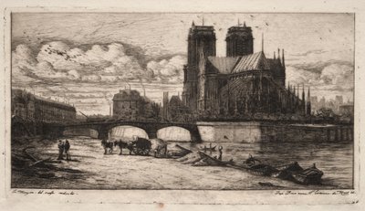 Akwaforty Paryża: apsyda katedry Notre Dame autorstwa Charles Meryon