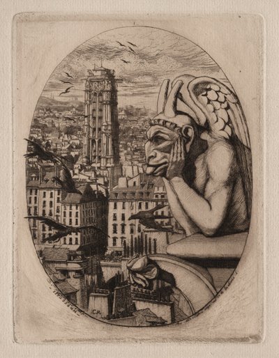 Akwaforty Paryża: Gargulec, 1853. autorstwa Charles Meryon