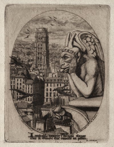 Akwaforty Paryża: Gargulec, 1853. autorstwa Charles Meryon