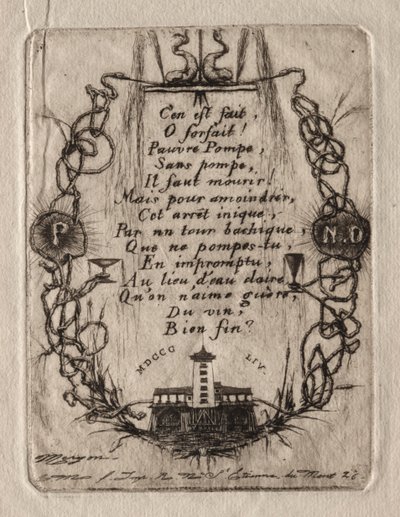 Akwaforty Paryża: pompa Notre Dame, mały talerz autorstwa Charles Meryon
