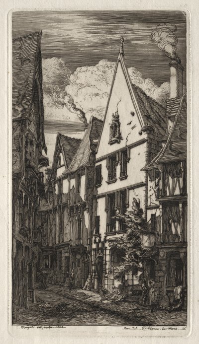 Akwaforty Paryża: w Bourges autorstwa Charles Meryon
