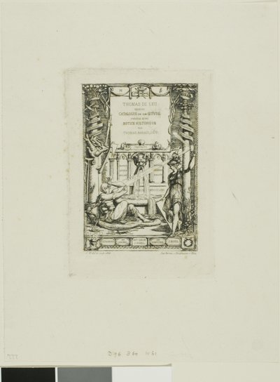 Frontispis do katalogu dzieł Thomasa De Leu autorstwa Charles Meryon