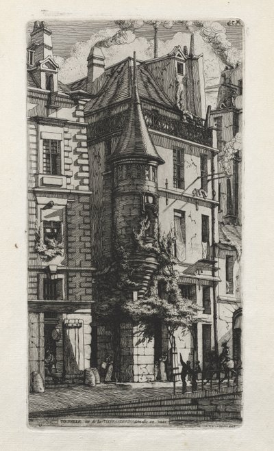 Dom z wieżyczką, rue de la Tixéranderie, Paryż autorstwa Charles Meryon