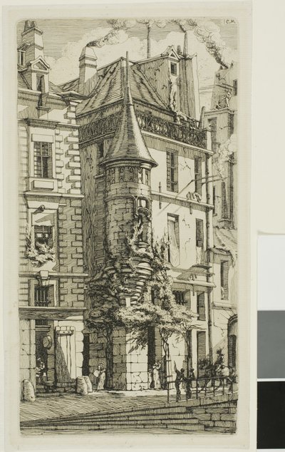 Dom z wieżyczką, rue de la Tixéranderie autorstwa Charles Meryon