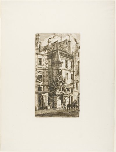 Dom z wieżyczką, rue de la Tixéranderie autorstwa Charles Meryon