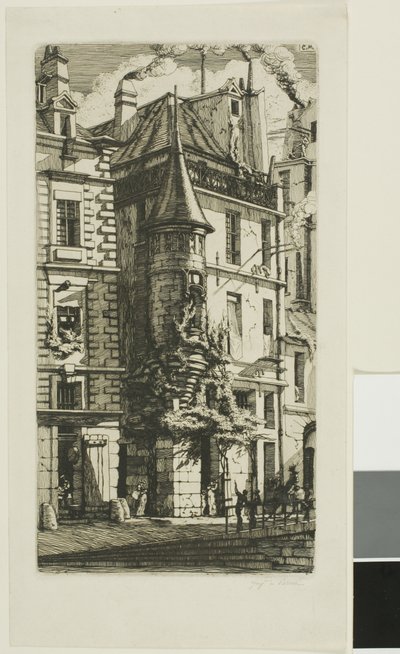 Dom z wieżyczką, rue de la Tixéranderie, Paryż autorstwa Charles Meryon