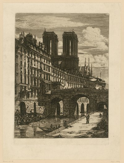 Wydruk: Rue neuve w St Etienne-du-Mont autorstwa Charles Meryon