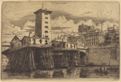 Pompa Notre-Dame, Paryż (Pompa Notre-Dame) autorstwa Charles Meryon