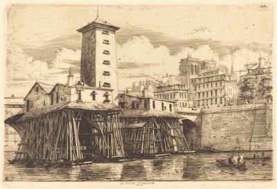 Pompa Notre Dame, Paryż (Pompa Notre Dame) autorstwa Charles Meryon