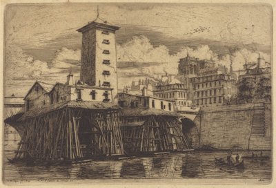 Pompa Notre-Dame, Paryż (The Notre-Dame Pump) autorstwa Charles Meryon