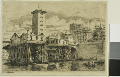 Pompa Notre-Dame, Paryż autorstwa Charles Meryon