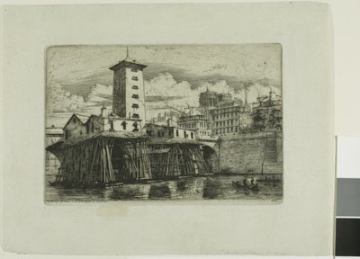 Pompa Notre-Dame, Paryż autorstwa Charles Meryon