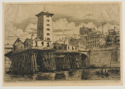 Pompa Notre-Dame, Paryż autorstwa Charles Meryon