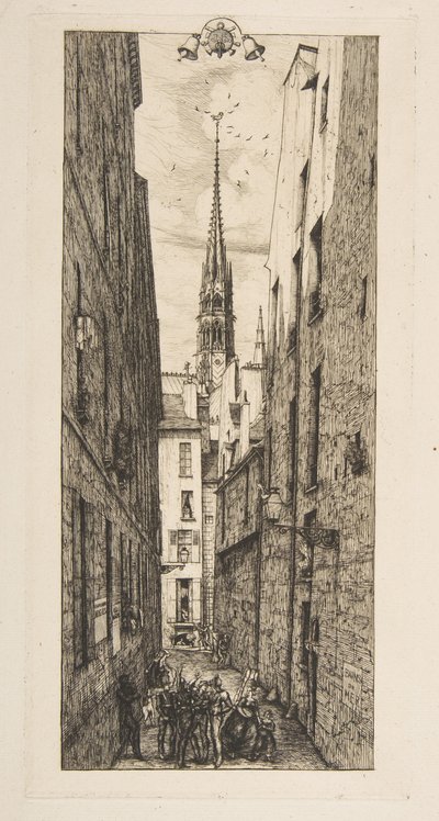 Ulica des Chantres (Rue des Chantres, Paryż) autorstwa Charles Meryon