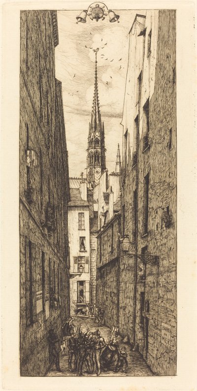 Rue des Chantres, Paryż (Chantrey Street, Paryż) autorstwa Charles Meryon