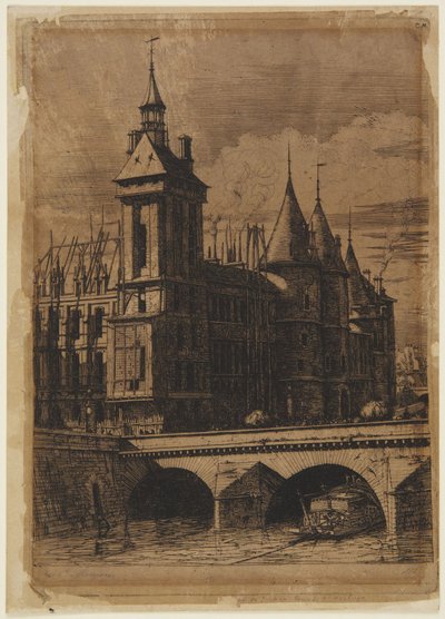 Wieża zegarowa – 1852 r. autorstwa Charles Meryon