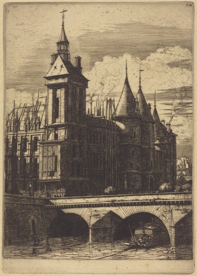 Wieża zegarowa, Paryż (The Clock Tower, Paris) autorstwa Charles Meryon