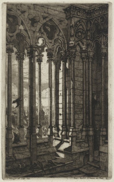 Galeria Notre-Dame w Paryżu (The Gallery of Notre Dame, Paris) autorstwa Charles Meryon