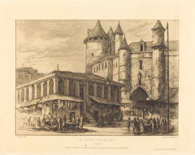 Le Grand Chatelet, Paryż, ok. 1780 (The Grand Chatelet, Paryż, ok. 1780) autorstwa Charles Meryon