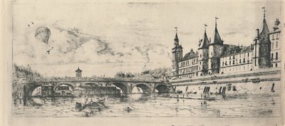 Le Pont-Au-Change 2. stan, 6 18 x 13 116 cali, 1854, 1927 autorstwa Charles Meryon
