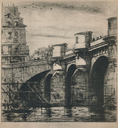 Pont-Neuf 8. stan, 7 316 x 7 14 cali, 1853, 1927 autorstwa Charles Meryon