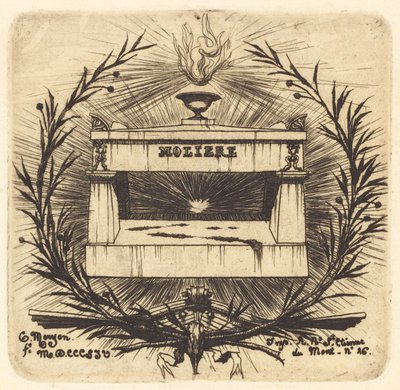 Grób Moliera na cmentarzu Père-Lachaise w Paryżu autorstwa Charles Meryon