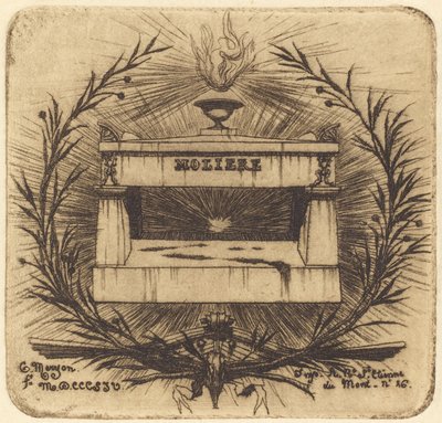 Grób Moliera na cmentarzu Père-Lachaise w Paryżu autorstwa Charles Meryon