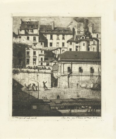 Kostnica nad Sekwaną w Paryżu La Morgue Eaux-Fortes sur Paris (tytuł serii) autorstwa Charles Meryon