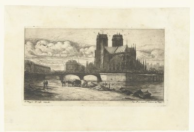 Matka Boża w Paryżu Apsyda Notre-Dame Akwaforty na Paryżu (tytuł serii) autorstwa Charles Meryon