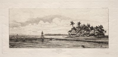 Oceania: Łowienie w pobliżu wysp z palmami w grupie Uea lub Wallis, 1845 autorstwa Charles Meryon