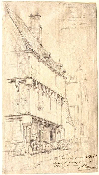 Stary dom w Bourges: „La Maison du Musicien” autorstwa Charles Meryon