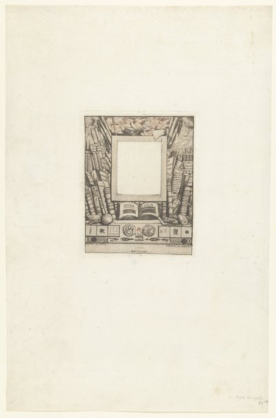Omlijsting voor portret van Armanda Guéraud Projekt oprawy do portretu Armanda Guérard autorstwa Charles Meryon