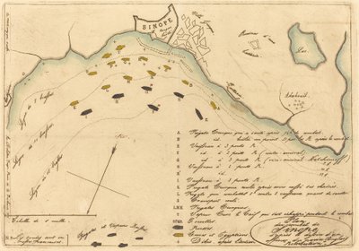 Plan du Combat de Sinope (Plan bitwy pod Synopą) autorstwa Charles Meryon