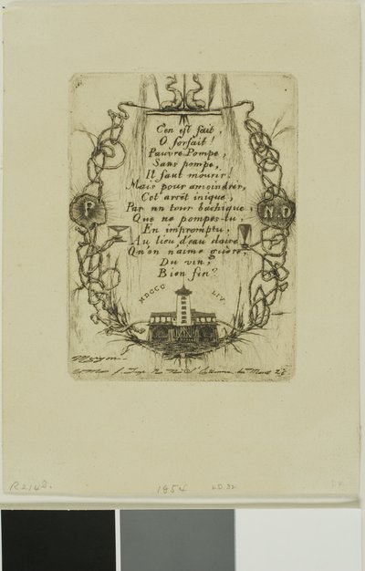 Pompe Notre-Dame, Paryż, mały talerz autorstwa Charles Meryon