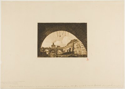 Pont-Neuf i Samarytanka widziane spod pierwszego łuku Pont-au-Change, Paryż autorstwa Charles Meryon