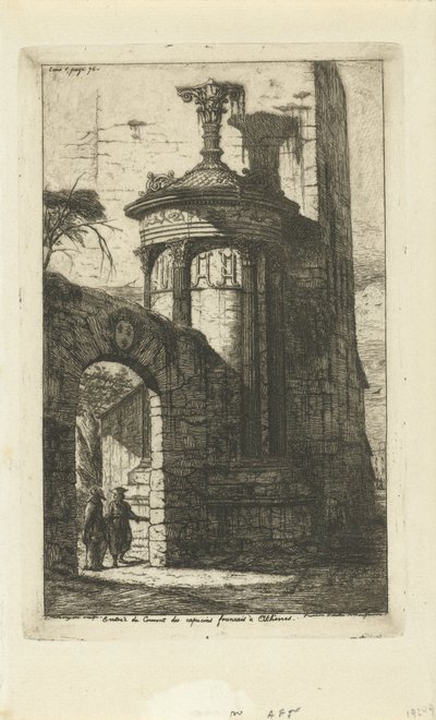 Brama przy wejściu do klasztoru kapucynów francuskich w Atenach Entrée du convent des Capucins Francais a Athenes (tytuł obiektu) autorstwa Charles Meryon