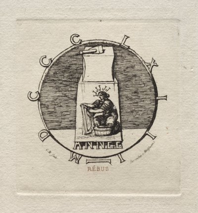 Rebus: Tu leży starożytna wendeta, 1863. autorstwa Charles Meryon